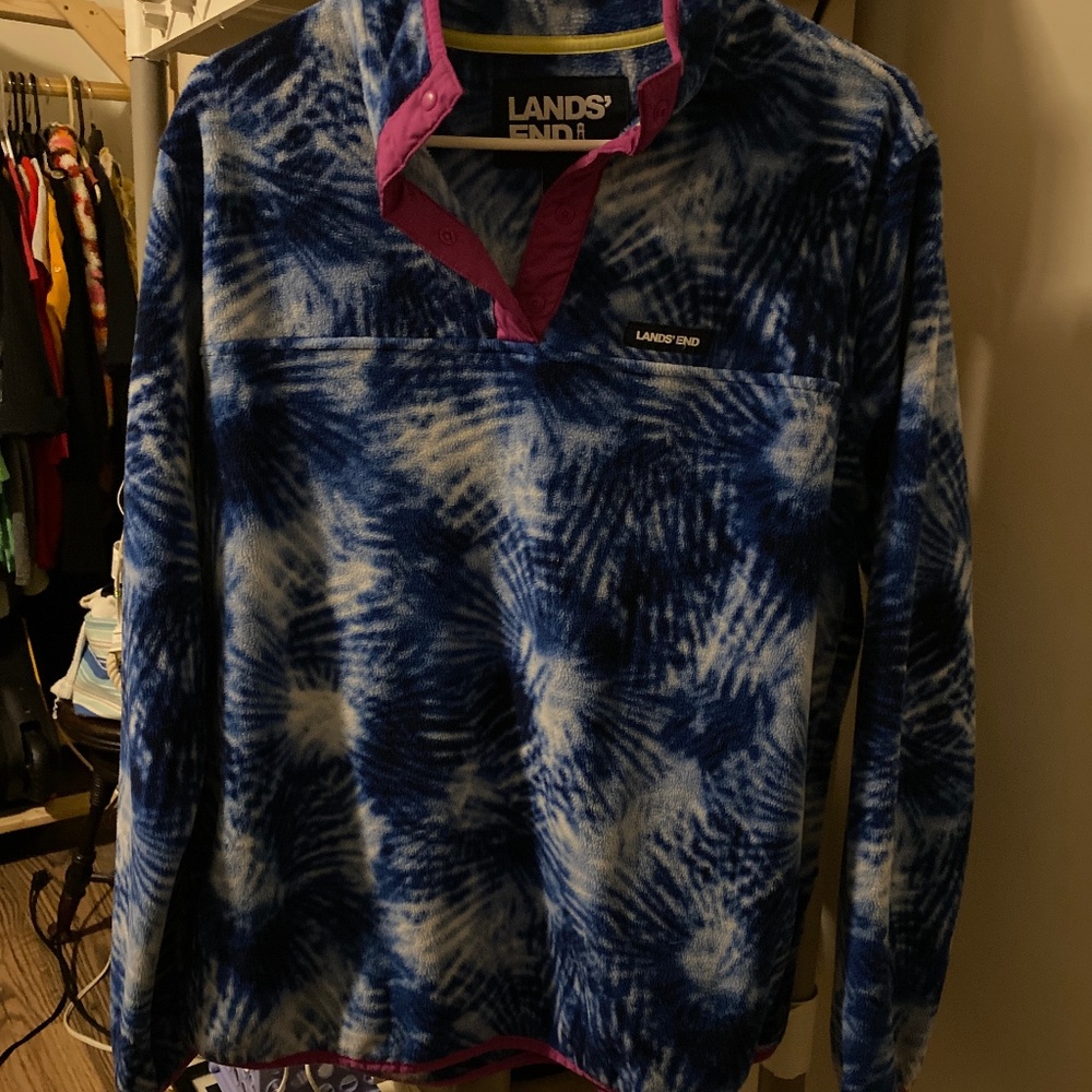 Lands end fleece 1/4 button down